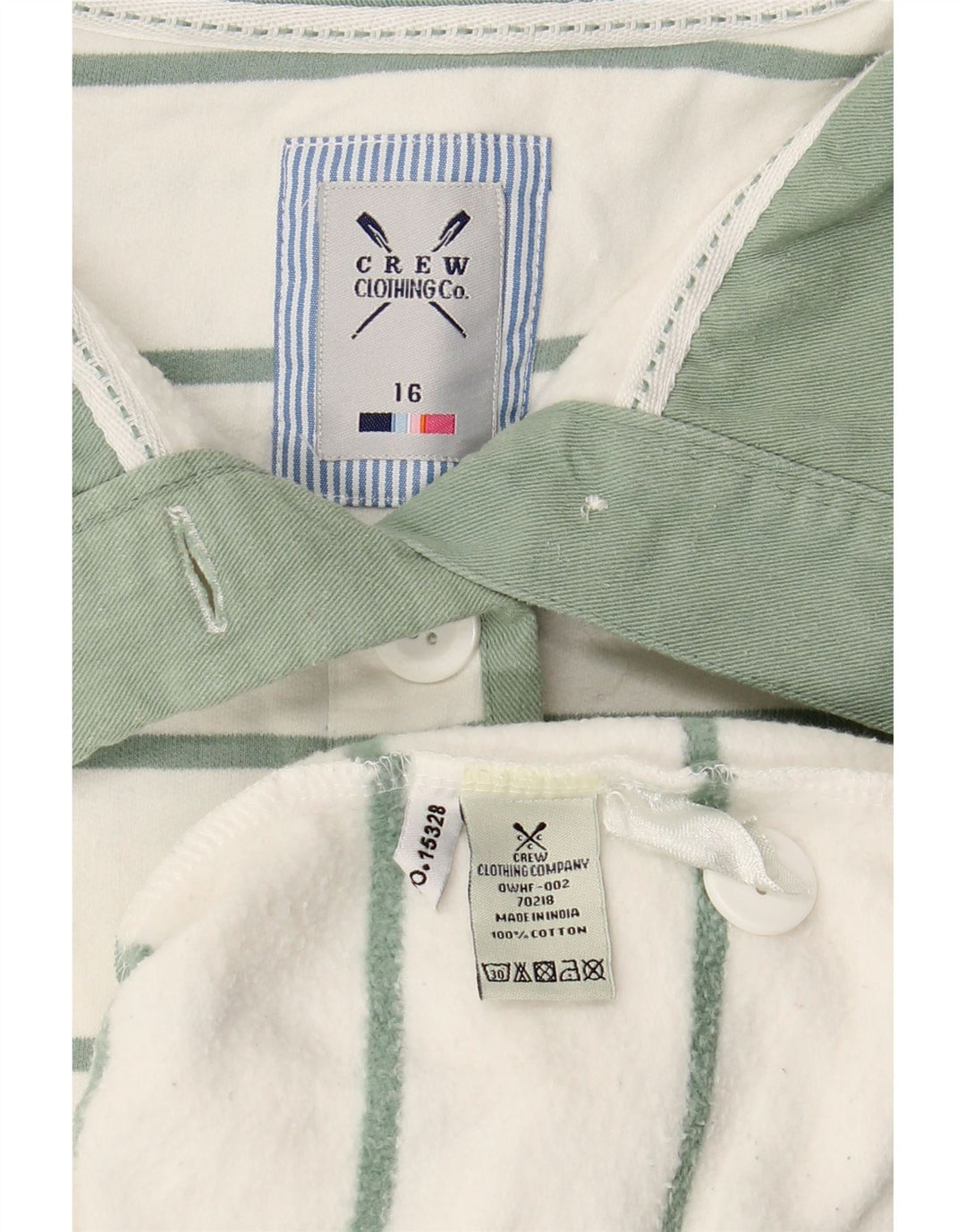 CREW CLOTHING Hanorac pentru femei Pulover UK 16, mare, alb, cu dungi