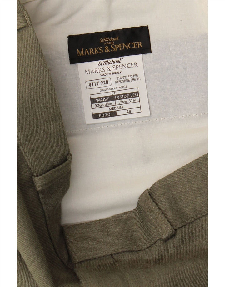 Pantaloni chino drepți pentru bărbați Marks & Spencer L36 L31 poliester gri