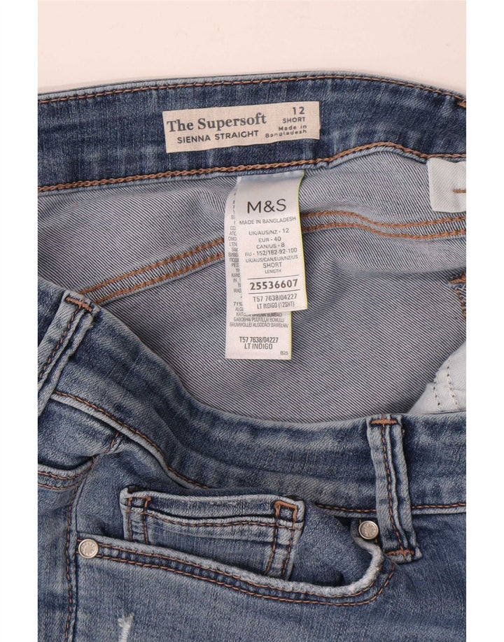 Blugi drepti pentru femei Marks & Spencer Sienna UK 12 Medium W28 L28 Albastru