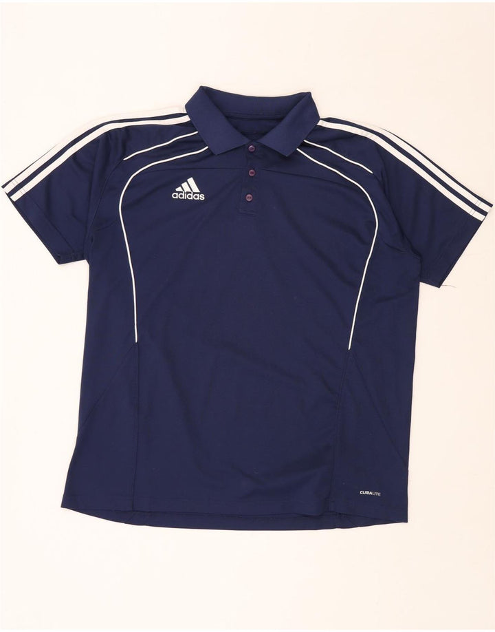 Tricou polo ADIDAS Climalite pentru bărbați Marea Britanie 46/48 XL Bleumarin Poliester
