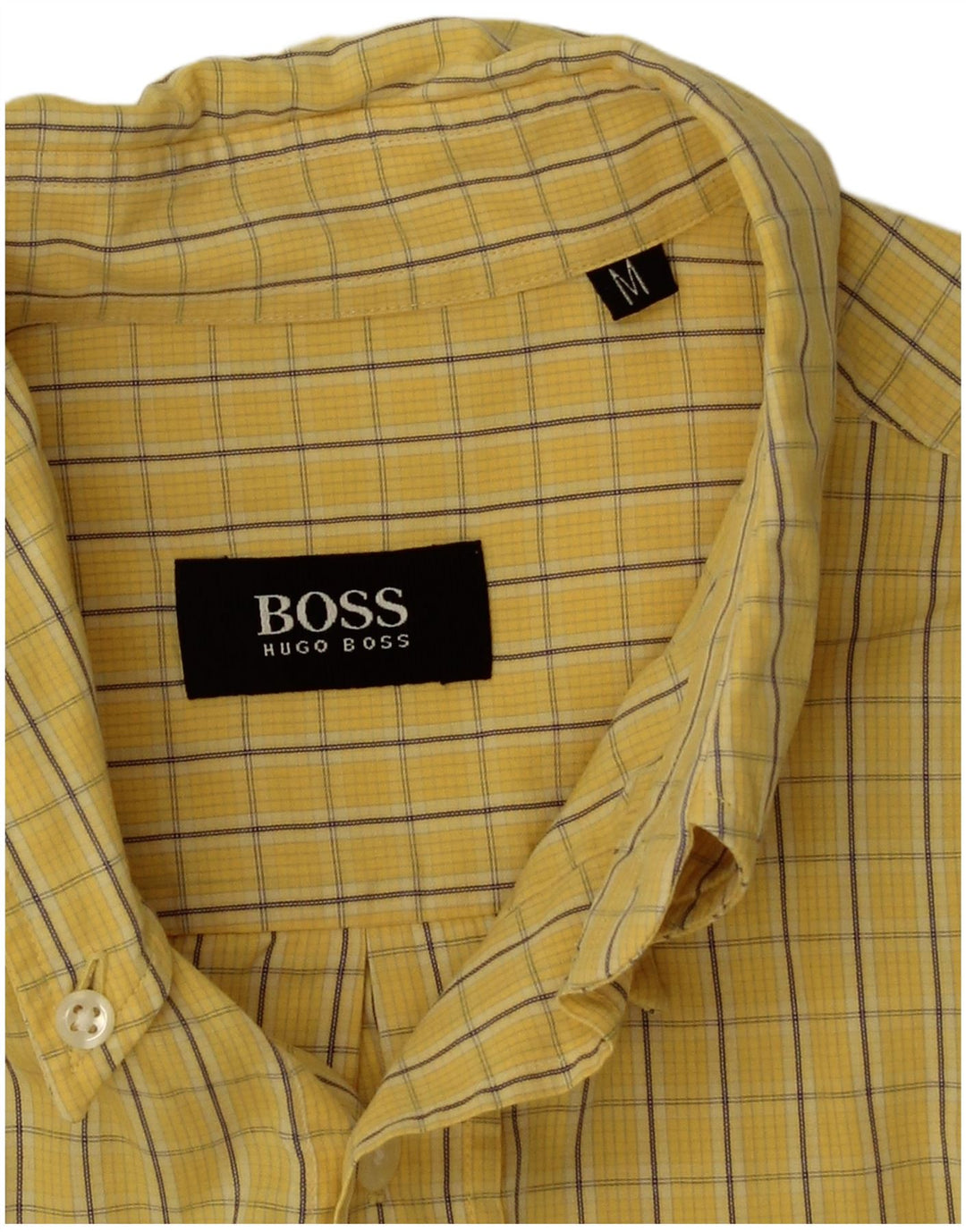 Cămașă pentru bărbați Hugo Boss, carouri galbene medii