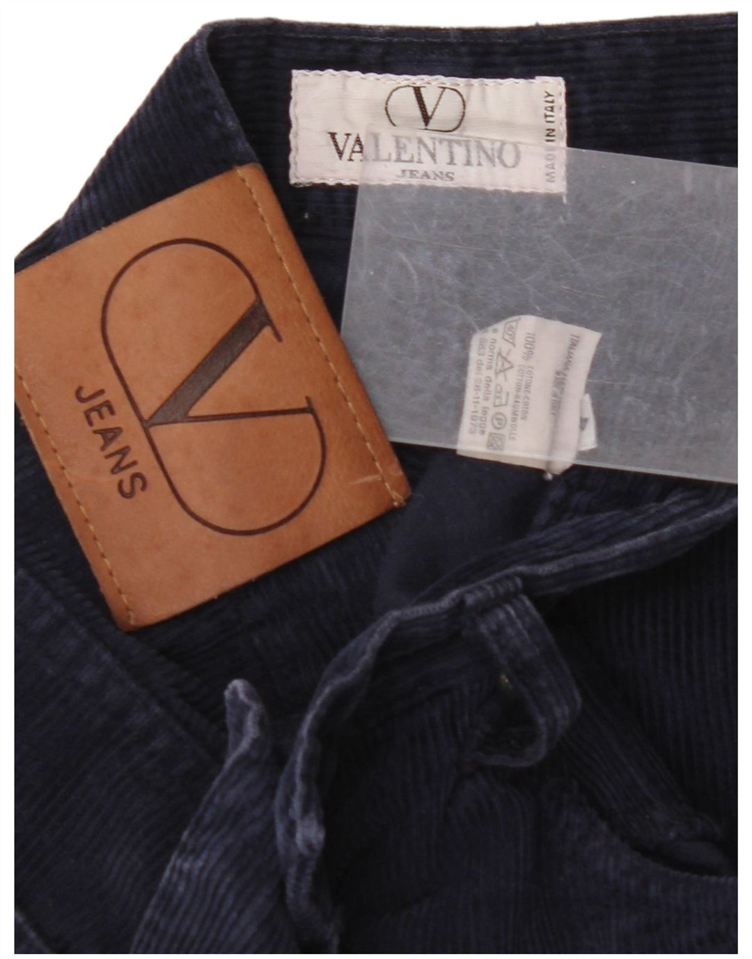 VALENTINO Pantaloni drepti pentru bărbați din velur L40 L28 Bumbac bleumarin