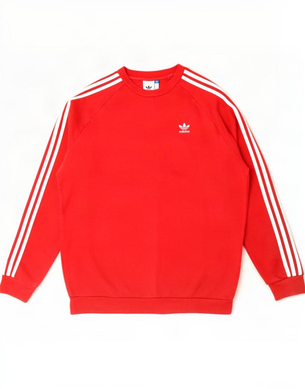 Pulover Adidas pentru bărbați, bumbac roșu mediu