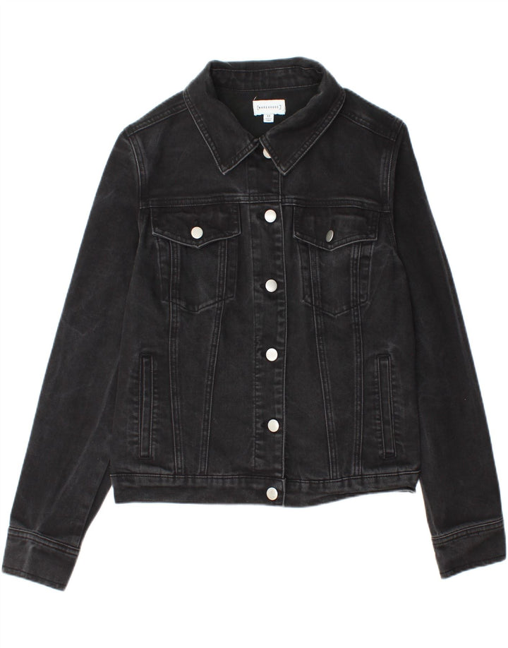 Jachetă de blugi pentru femei Warehouse UK 12, bumbac mediu negru