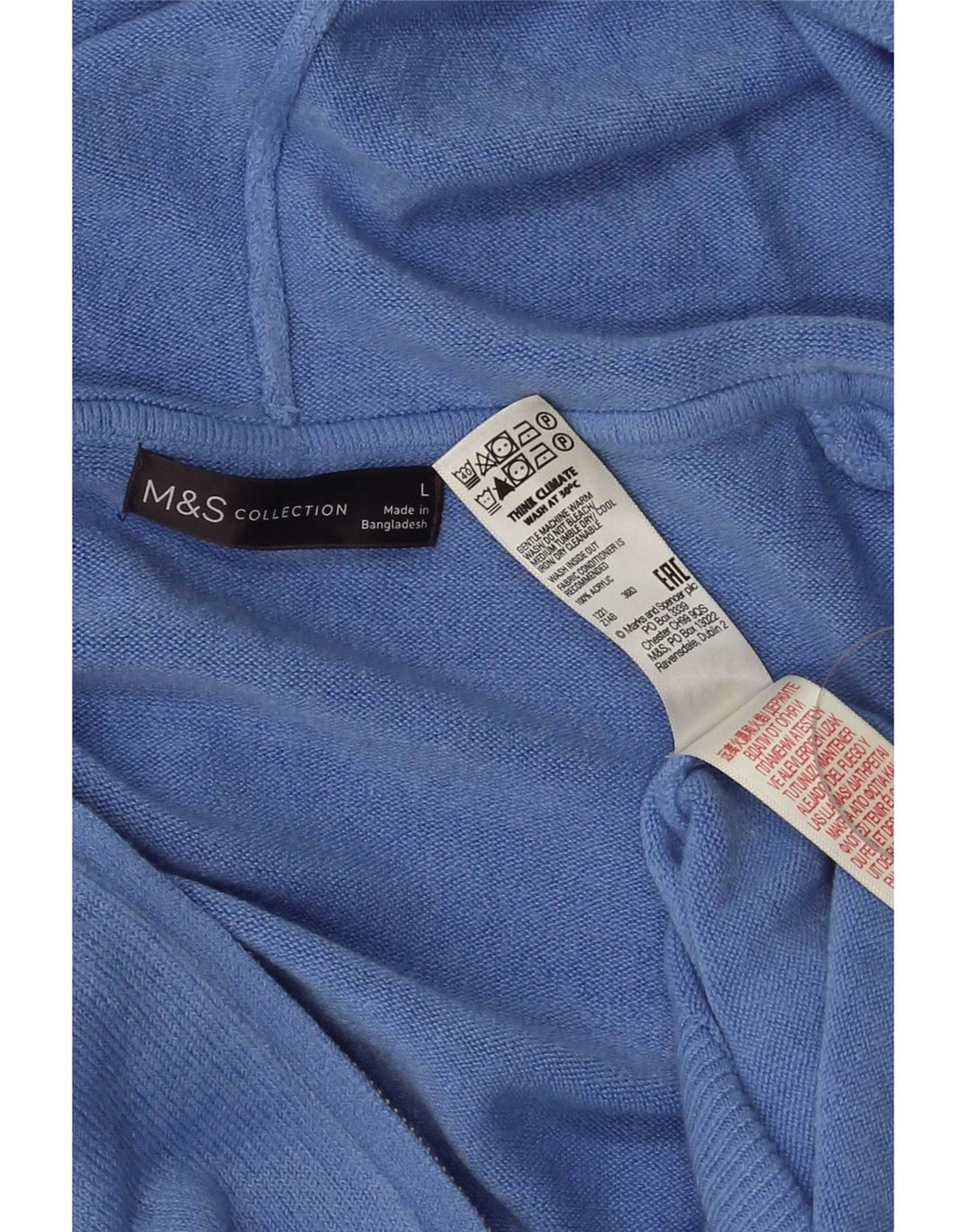 Pulover cardigan cu glugă pentru bărbați Marks & Spencer, mare, albastru acrilic