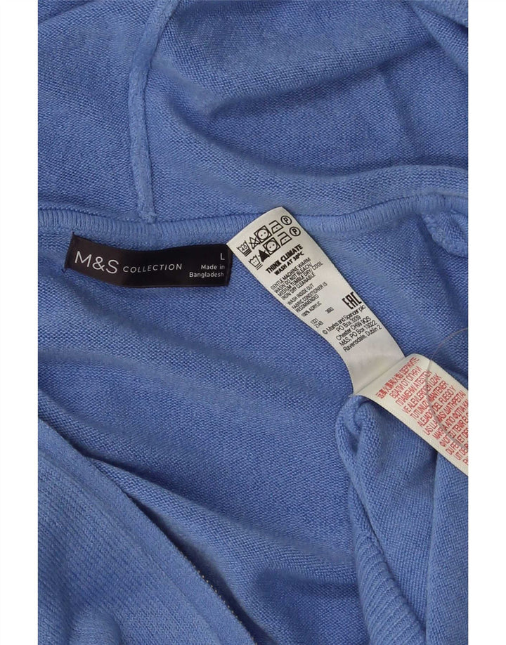 Pulover cardigan cu glugă pentru bărbați Marks & Spencer, mare, albastru acrilic