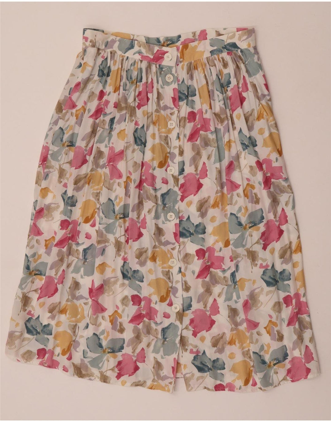 Fusta evazată pentru femei Vintage IT 44 Medium W31 Viscoză florală multicoloră