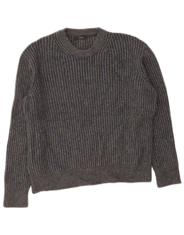 Pulover Massimo Dutti pentru damă cu gât crew pulover UK 16 mare lână gri