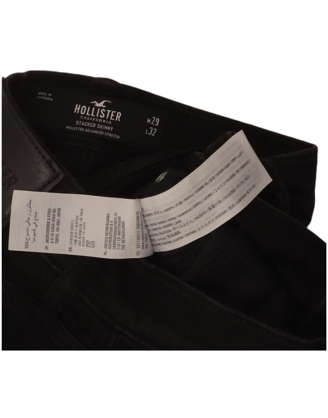 Blugi skinny pentru bărbați HOLLISTER W29 L32 bumbac negru