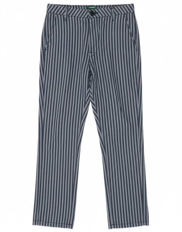 Pantaloni chino pentru femei Benetton UK 8 Small W28 L25 bleumarin cu dungi