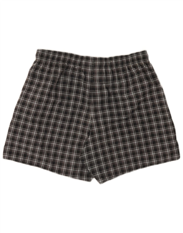 Pantaloni scurți sport Adidas pentru bărbați, poliester cu carouri medii, negru