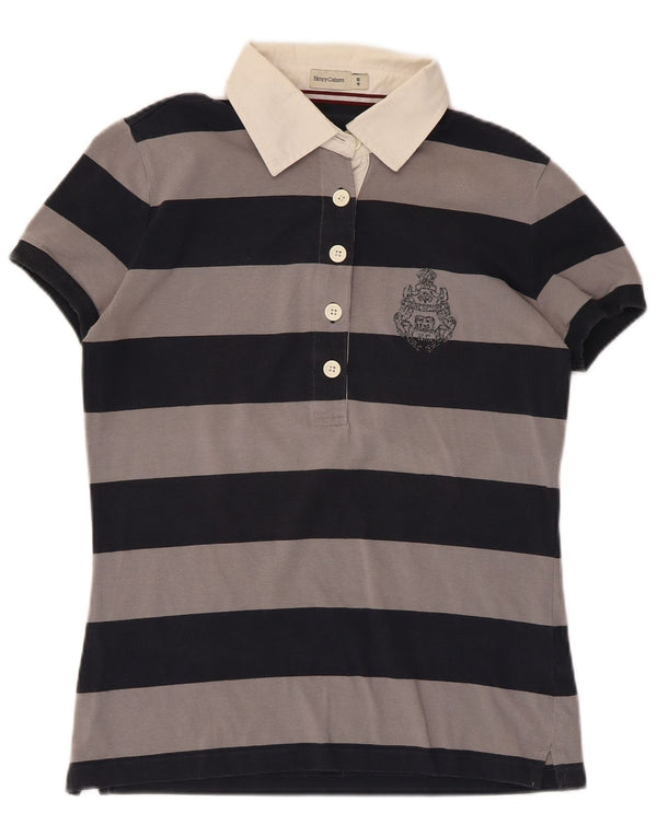 Tricou polo Henry Cottons pentru femei IT 48 XL bumbac cu dungi gri