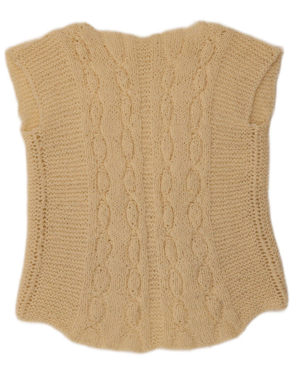 VINTAGE Femei Vest Tank Top UK 12 Medium Beige