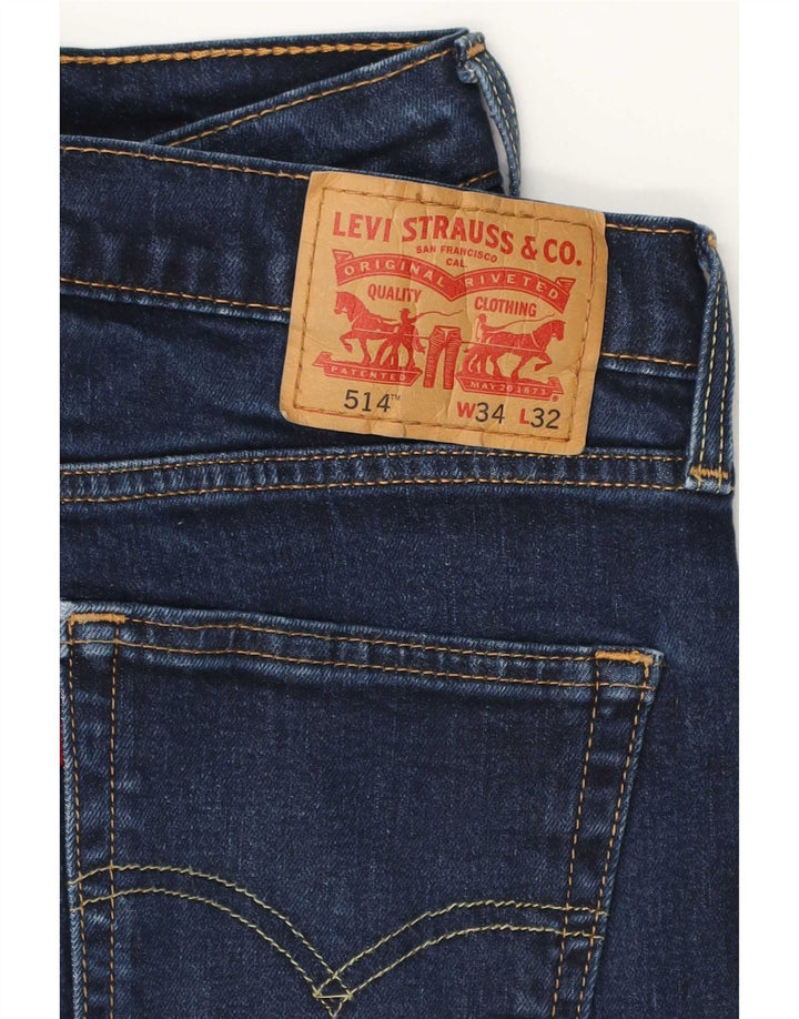 Blugi drepti pentru bărbați Levi's 514 W34 L32 bumbac bleumarin