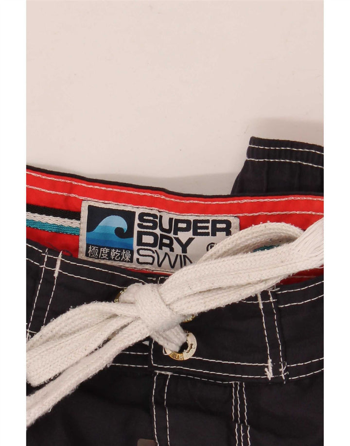 Pantaloni scurți de înot grafic Superdry pentru bărbați, poliester mediu albastru