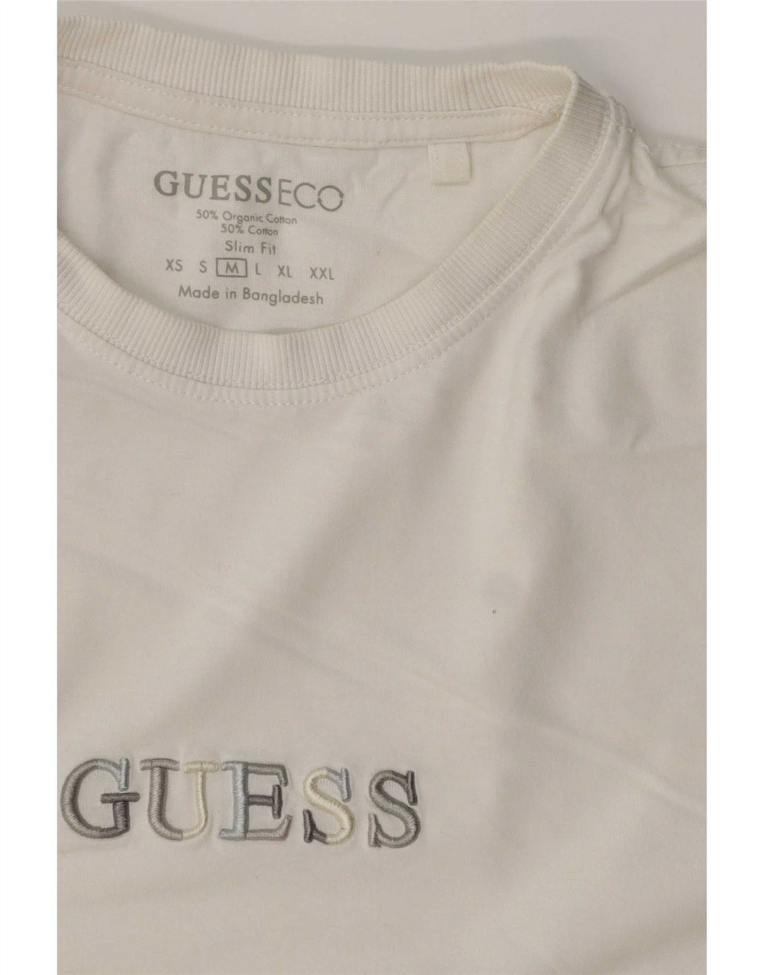 Tricou grafic pentru bărbați Guess Slim Fit Top din bumbac alb mediu