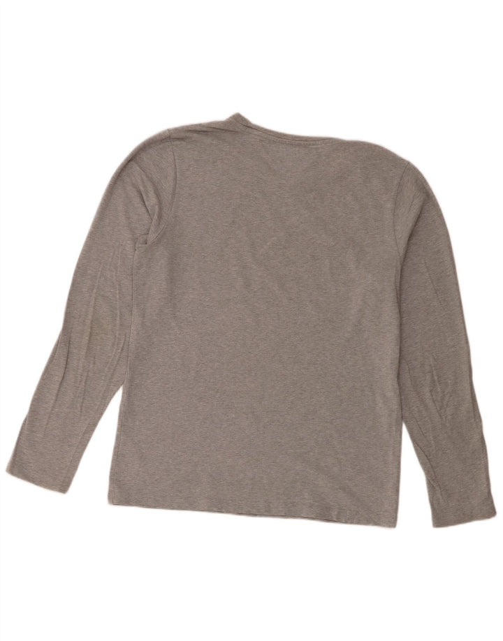 Tommy Hilfiger pentru bărbați, top slim cu mânecă lungă, mare, gri bumbac cu pete