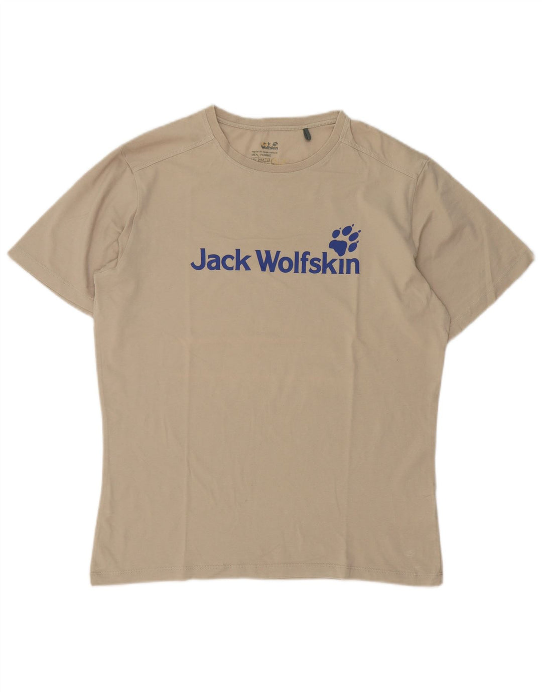 Tricou cu grafic Jack Wolfskin pentru bărbați Top Medium Bej Bumbac