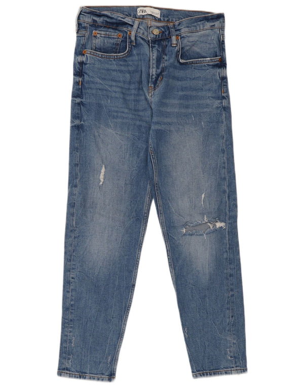 Blugi slim pentru femei Distressed Zara EU 36 XS W26 L26 Bumbac albastru