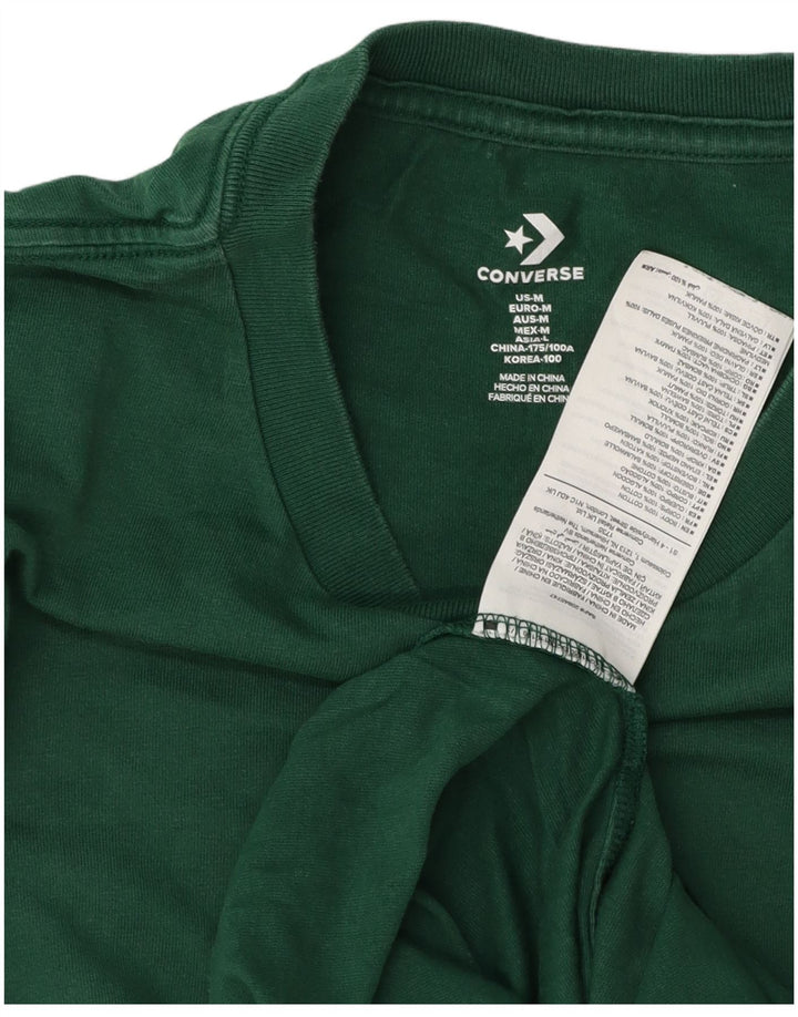 Tricou grafic Converse pentru bărbați Top din bumbac verde mediu