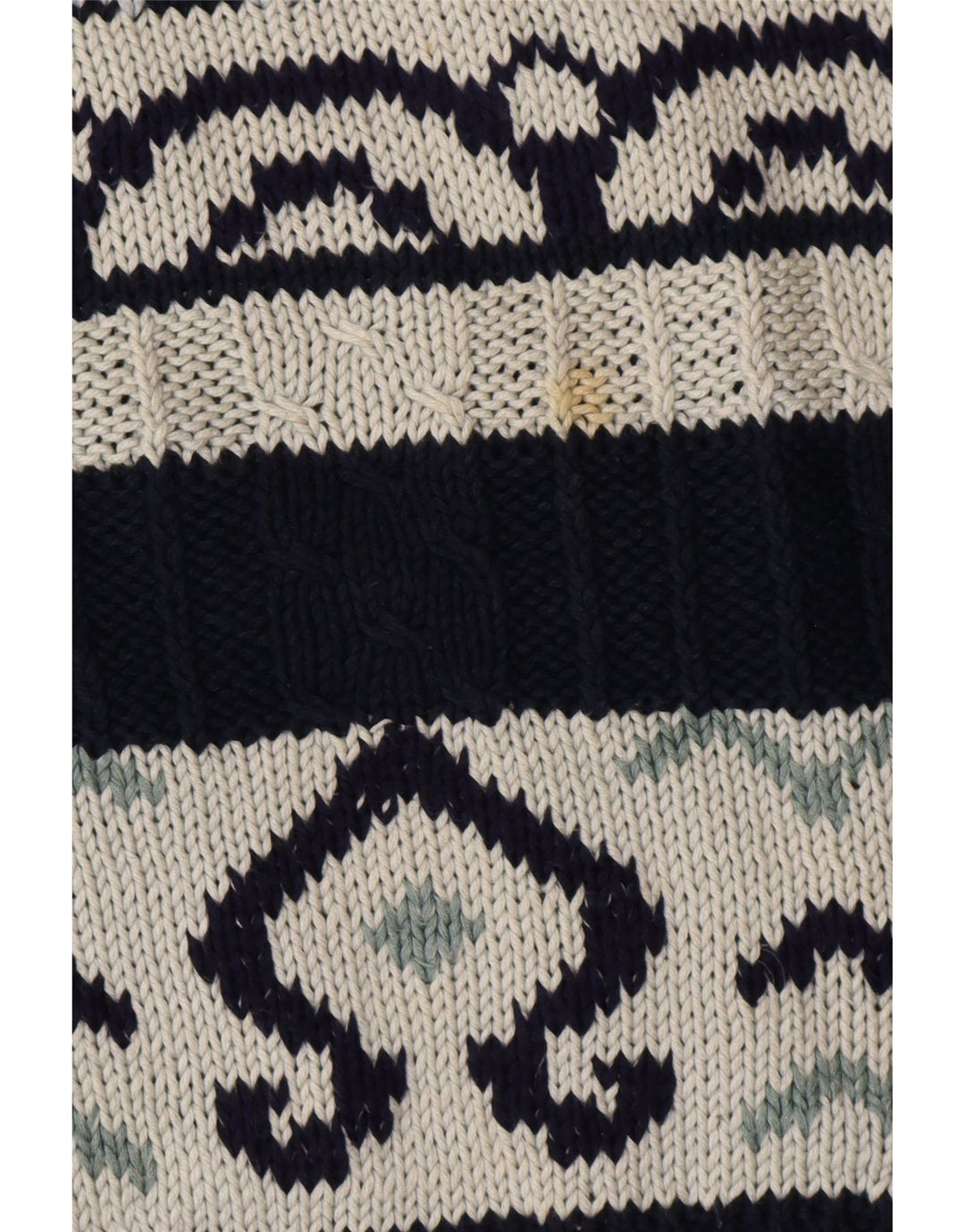 Pulover vintage pentru bărbați cu gâtul turnat, mare, bleumarin, Fair Isle