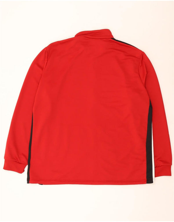 Adidas Mens Tracksuit Top Jacket 2XL Red Colourblock Polyester