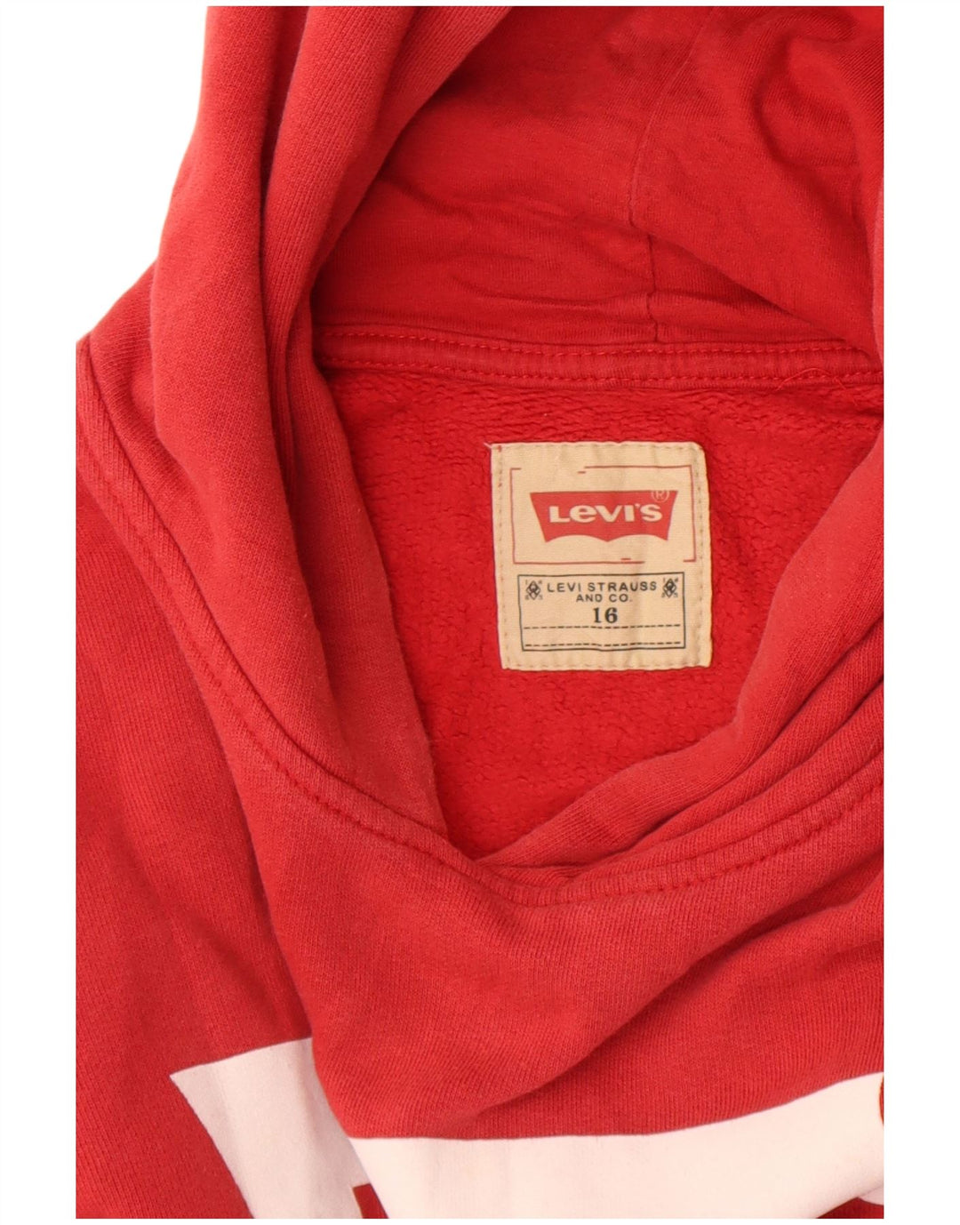Pulover cu capota cu grafic Levi's pentru băieți 15-16 ani, roșu