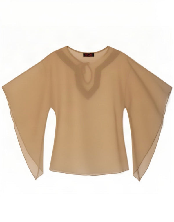 Escandelle Womens Batwing See Through Top UK 12 Medium Beige Poliester