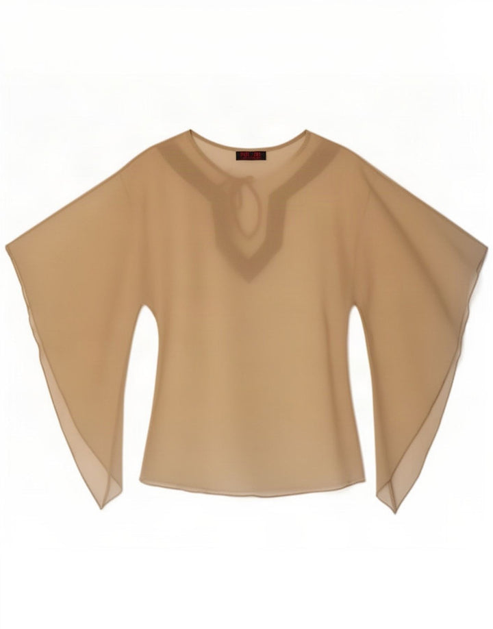 Escandelle Womens Batwing See Through Top UK 12 Medium Beige Poliester