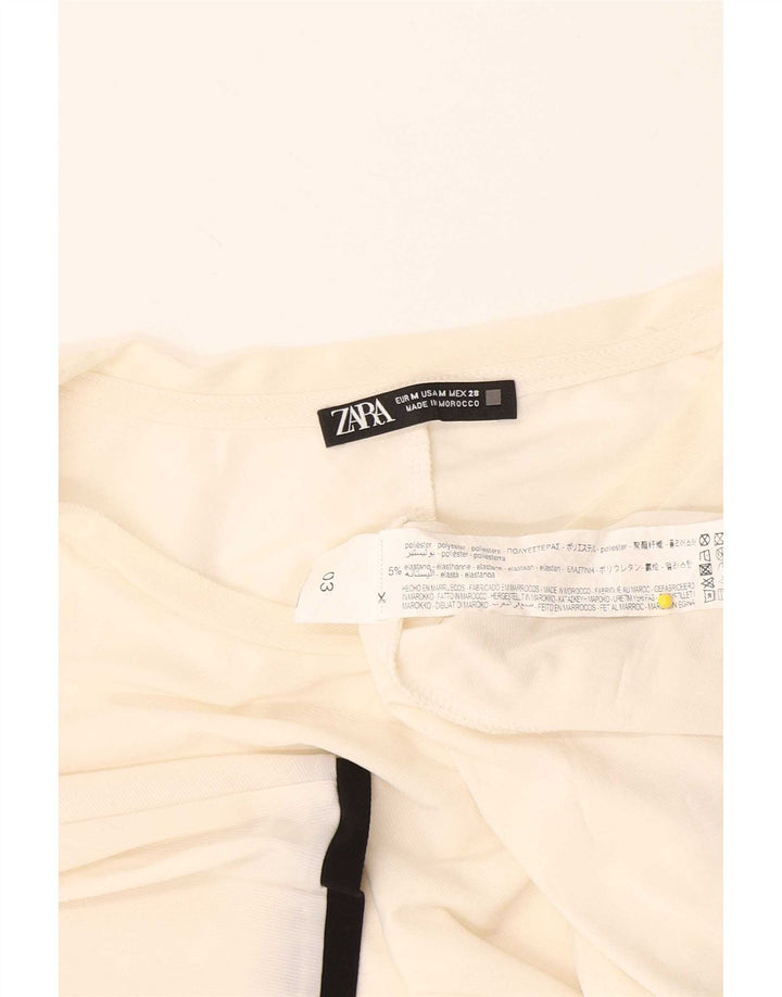 Tricou pentru femei Zara UK 14 Poliester alb mediu