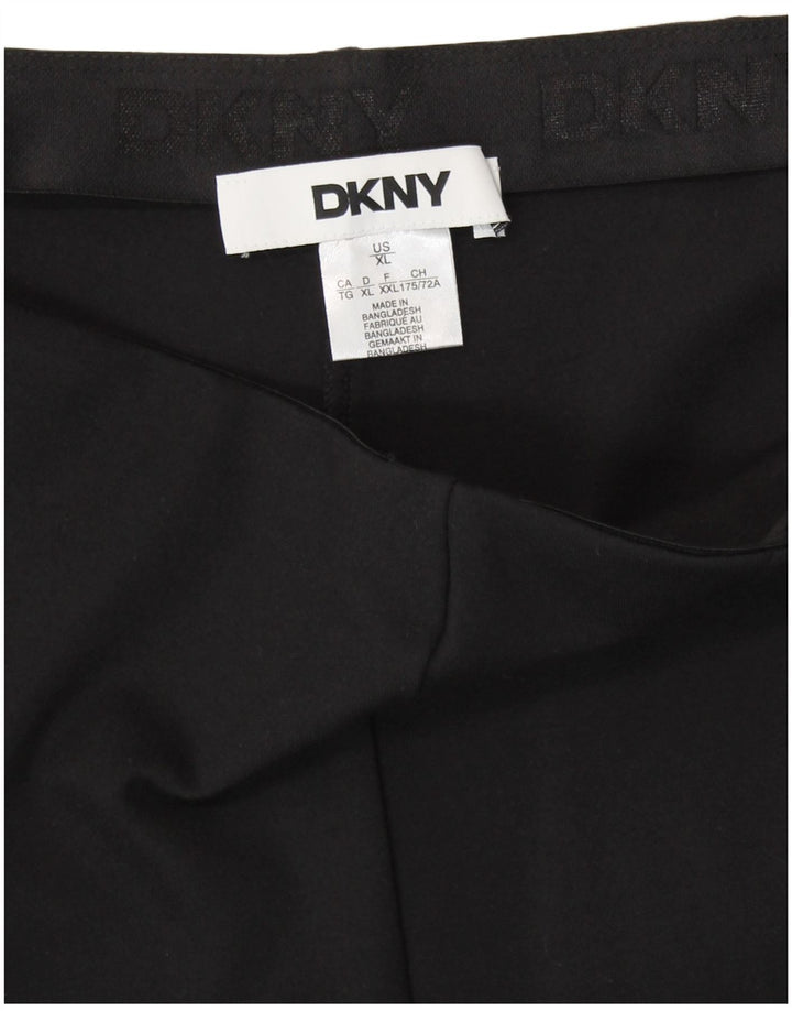 DKNY Pantaloni Capri drepti pentru femei cu talie înaltă XL W36 L24 Rayon negru
