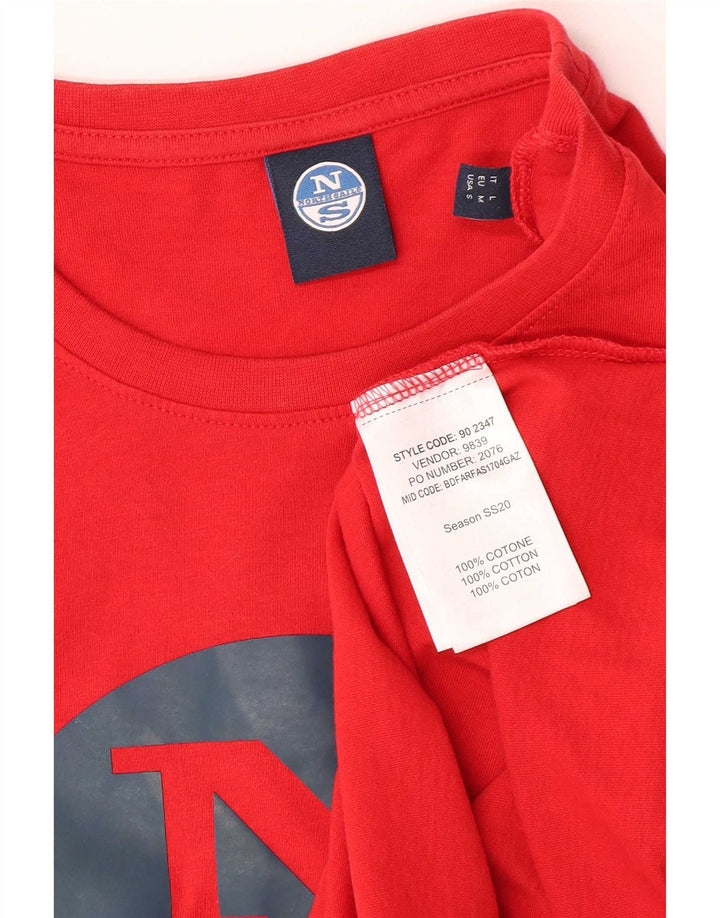 Tricou grafic North Sails pentru bărbați Top din bumbac roșu mediu