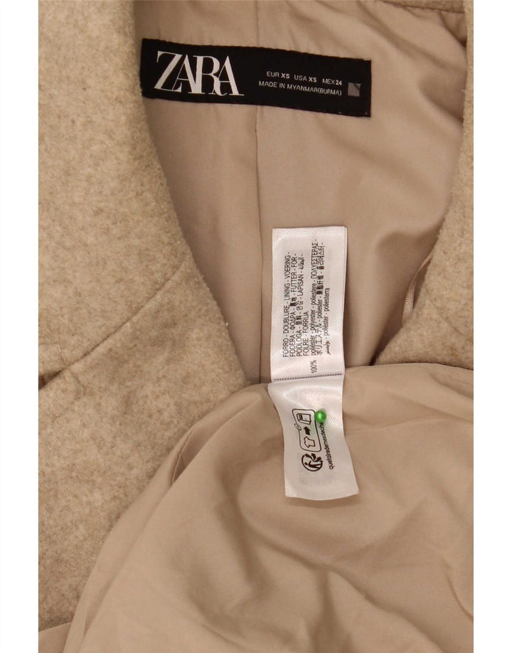 Palton supradimensionat pentru femei Zara UK 6 XS poliester bej