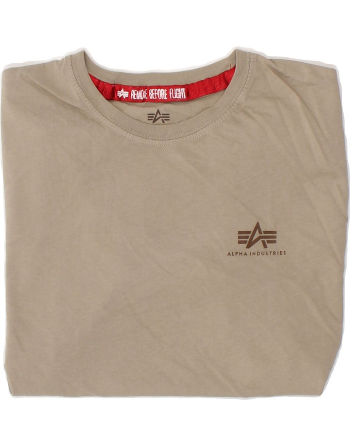 ALPHA INDUSTRIES Womens T-Shirt Top UK 14 Medium Grey Cotton Vintage Alpha Industries and Second-Hand Alpha Industries from Messina Hembry 