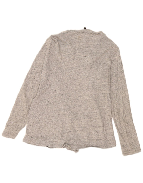 Pulover cardigan deschis Massimo Dutti pentru femei UK 10 mic, gri bumbac cu pete