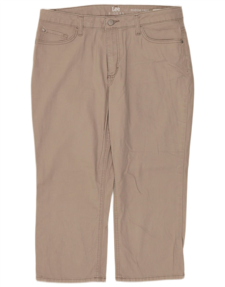 Pantaloni Capri LEE Riders pentru femei cu talie medie US 12 Large W32 L20 Bej