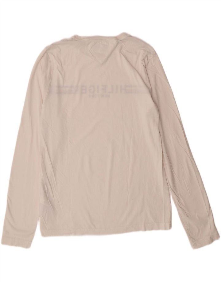 TOMMY HILFIGER Top grafic pentru bărbați cu mânecă lungă, mediu, în dungi alb