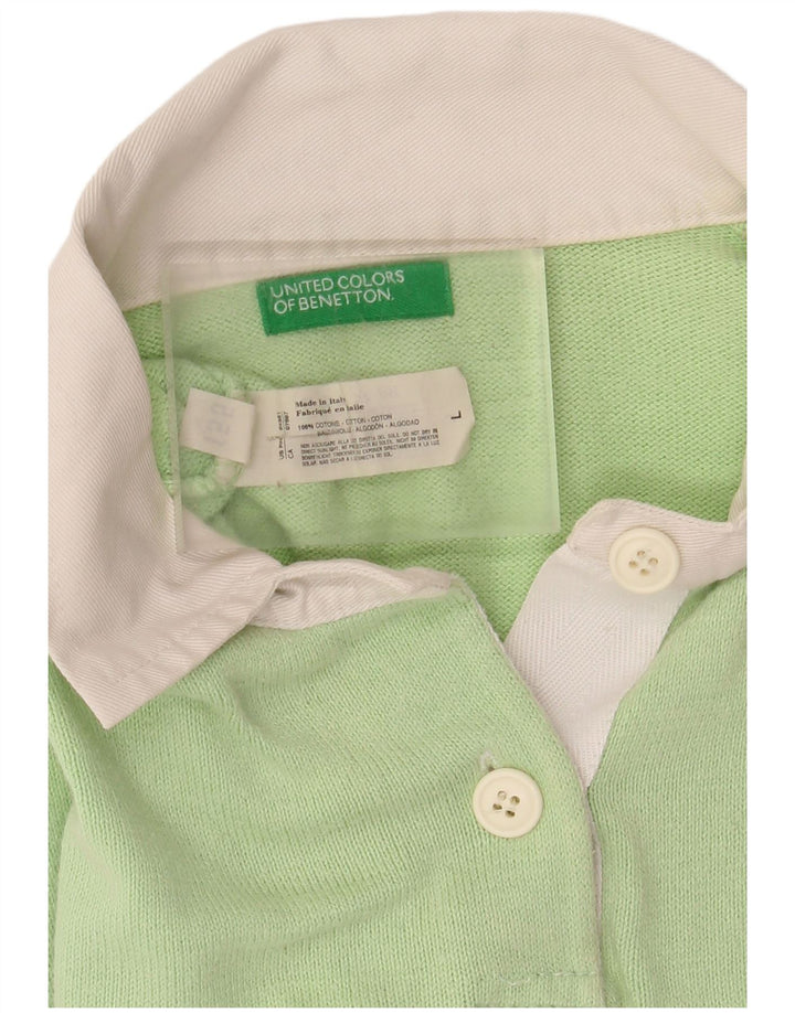 BENETTON Tricou polo pentru femei UK 16, mare, verde, bumbac color bloc