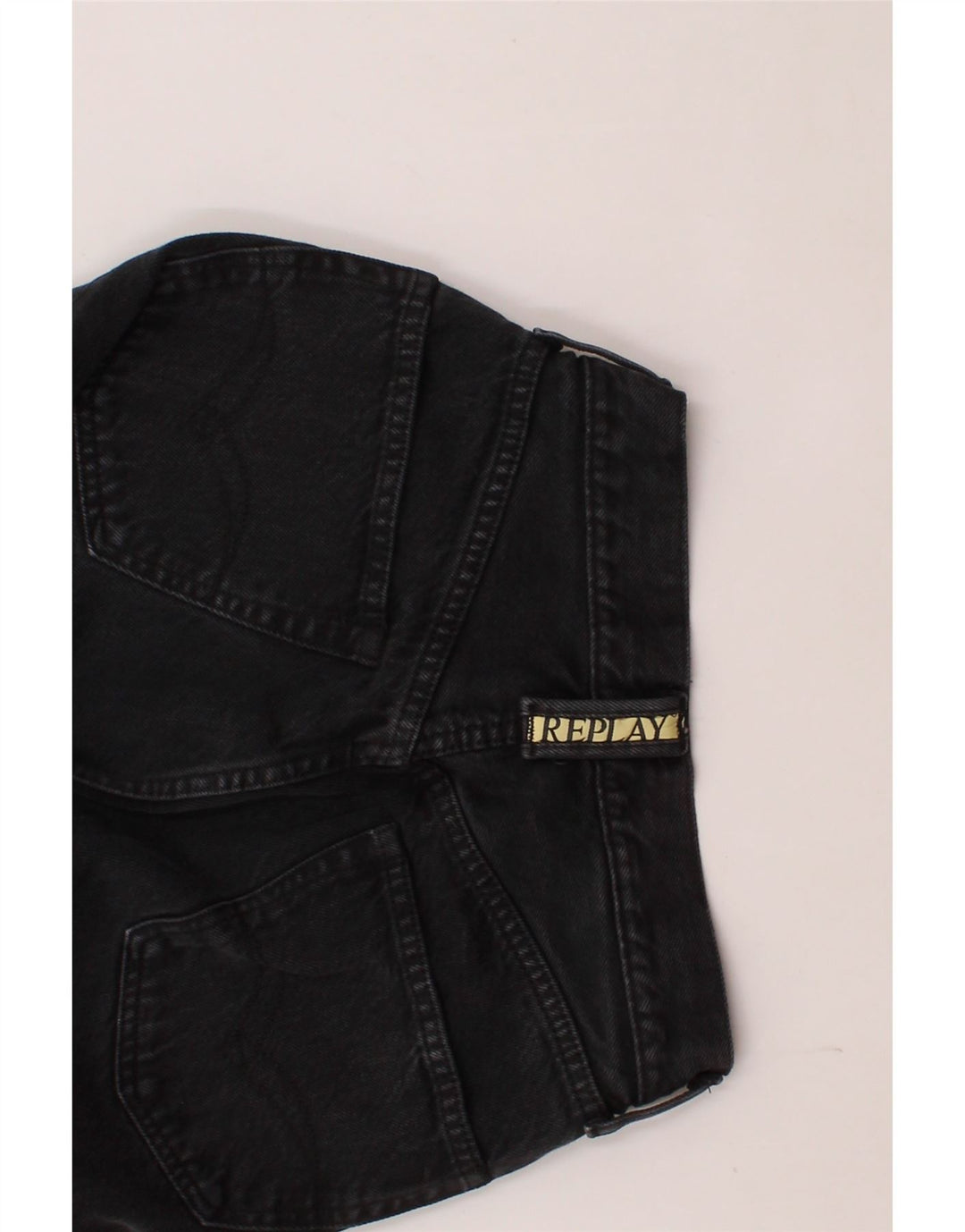 REPLAY Womens Straight Jeans W26 L32 Black Cotton Vintage Replay and Second-Hand Replay from Messina Hembry 