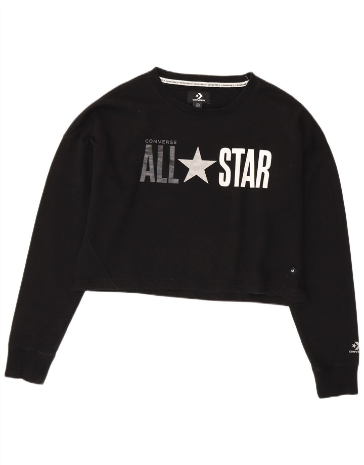 Pulover oversized Crop Graphic pentru femei Converse UK 14 Medium Negru