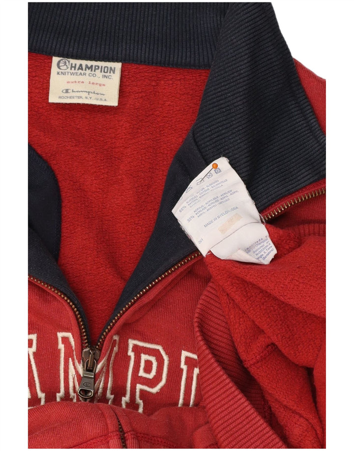 CHAMPION Mens Graphic Tracksuit Top Jacket Large Red Cotton