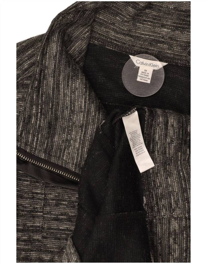 Pulover cardigan pentru femei CALVIN KLEIN UK 14, gri mediu cu pete acrilic