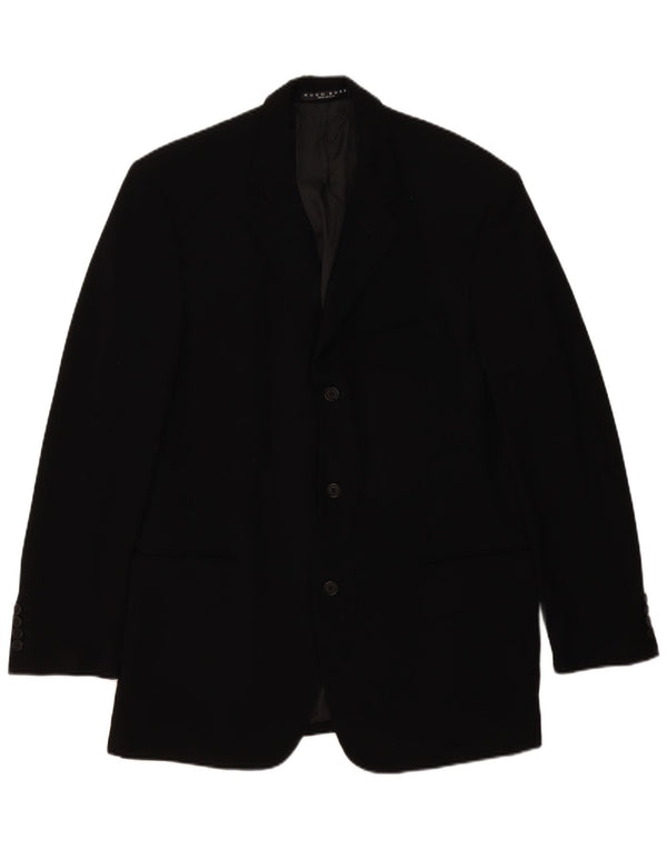Blazer pentru bărbați Hugo Boss cu 3 nasturi EU 54 2XL Lână neagră