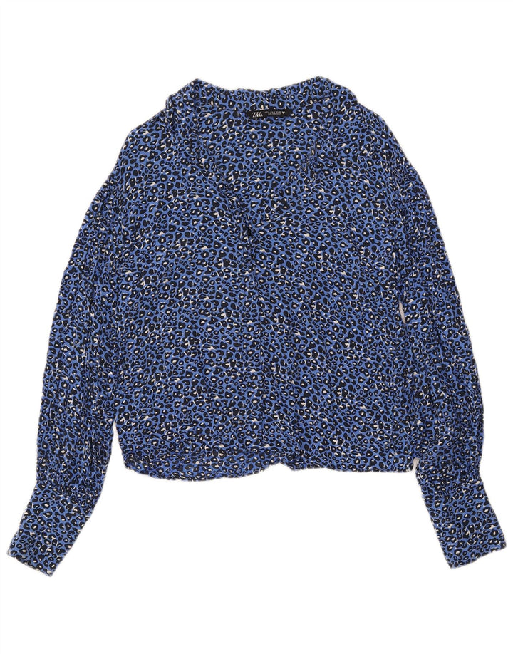 Cămașă pentru femei Zara UK 14 Medium Blue Animal Print