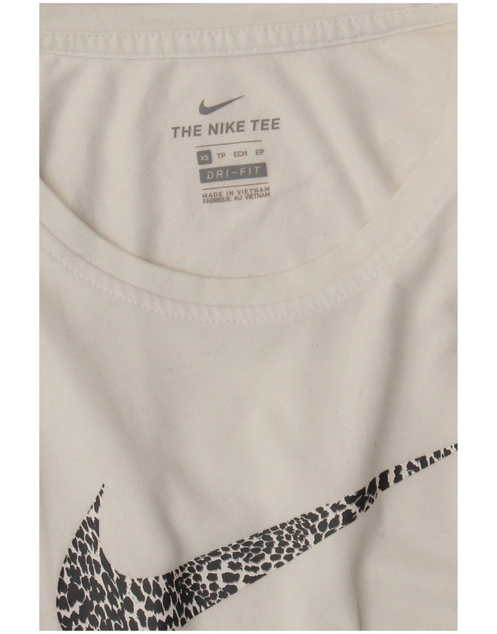 Top cu vestă grafică Dri Fit NIKE pentru femei UK 6 XS alb