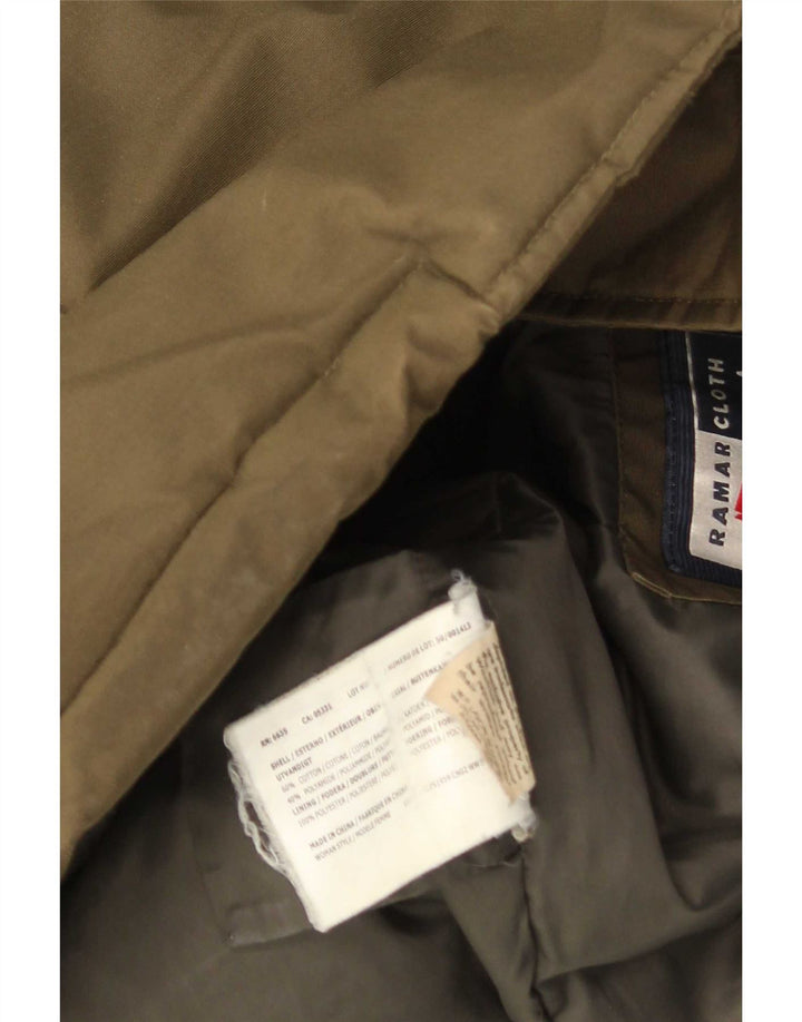 Palton căptușit cu glugă Woolrich pentru femei UK 14 Bumbac kaki mediu