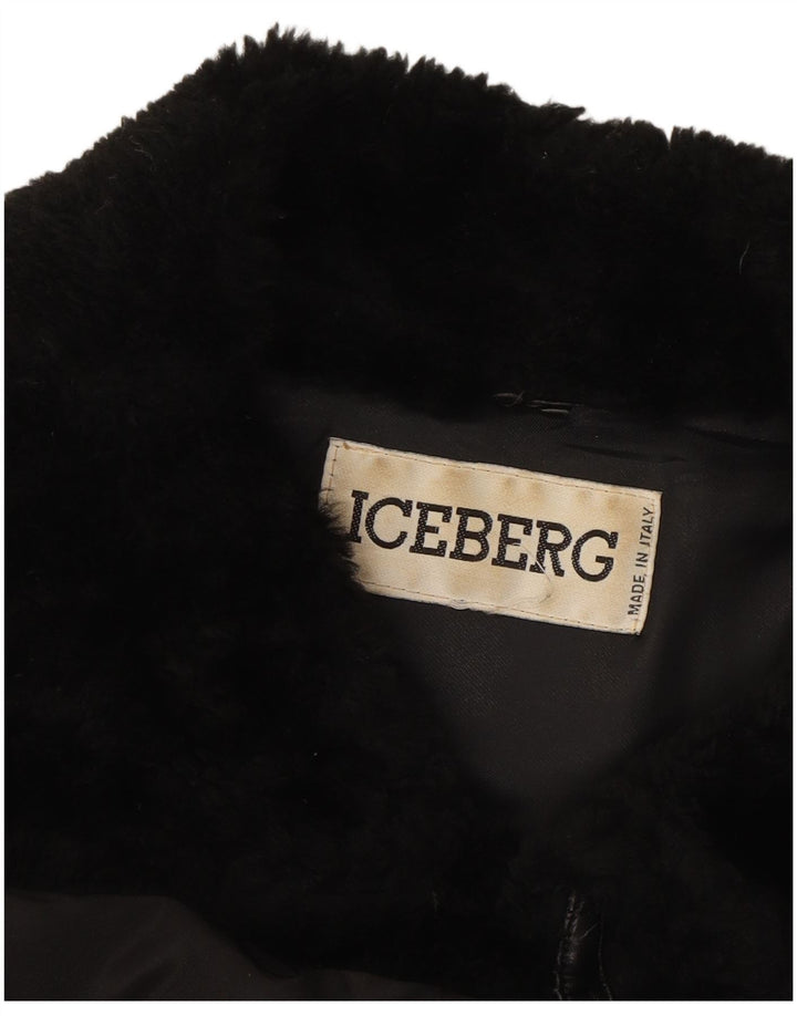 ICEBERG Womens Padded Coat IT 44 Medium Black Nylon