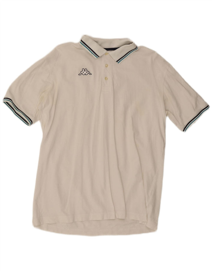 KAPPA Mens Polo Shirt 2XL White Cotton