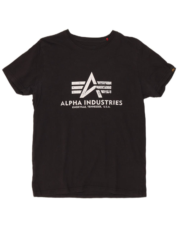 ALPHA INDUSTRIES Tricou grafic pentru femei Top UK 10 Small Black Bumbac