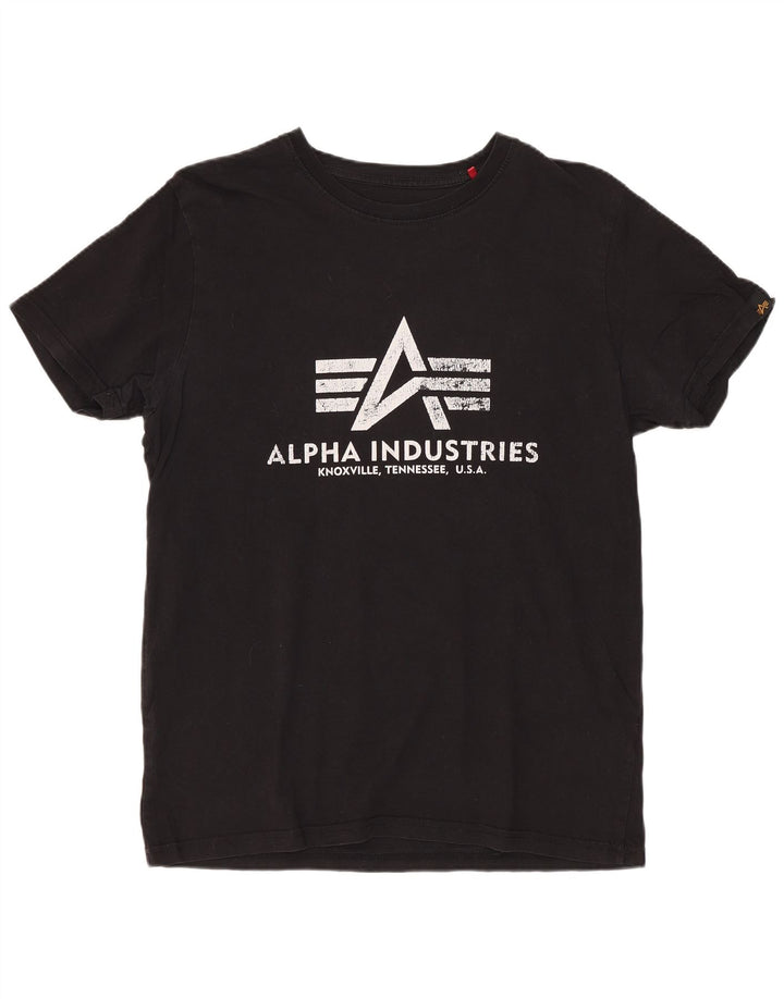 ALPHA INDUSTRIES Tricou grafic pentru femei Top UK 10 Small Black Bumbac